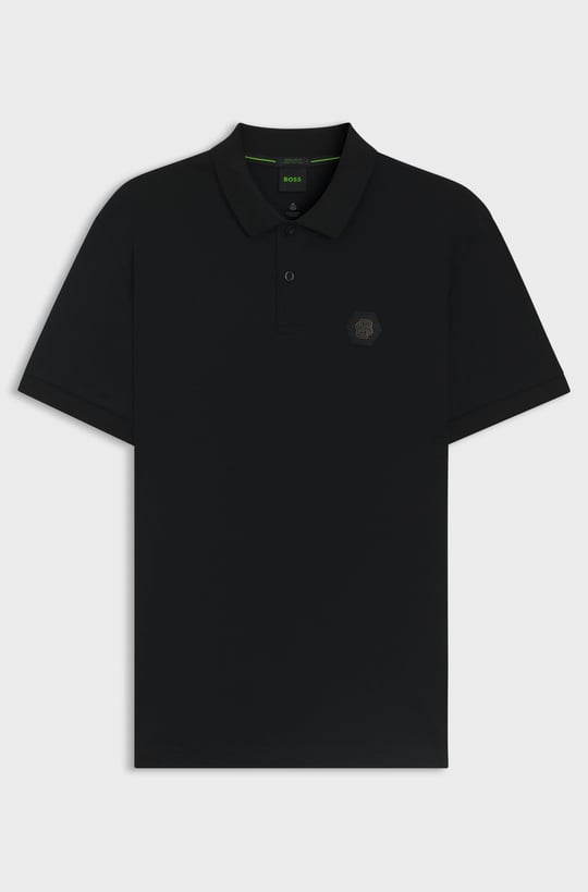 BOSS  BOSS Erkek Polo Yaka Regular Fit Pamuklu Kısa Kollu Siyah Polo Yaka T-Shirt 50543891-001