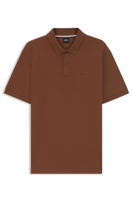BOSS BOSS Erkek Polo Yaka Regular Fit Pamuklu Kısa Kollu Kahverengi T-Shirt 50468362-217