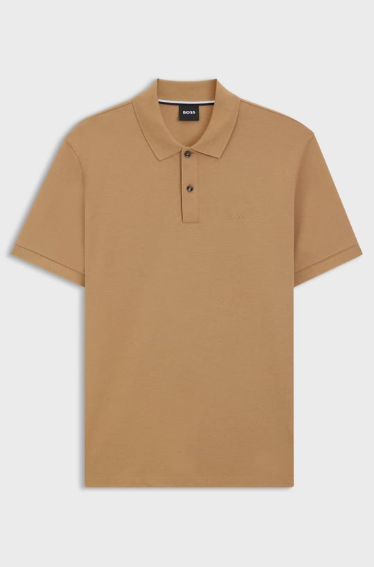BOSS BOSS Erkek Polo Yaka Regular Fit Pamuklu Kısa Kollu Bej1 T-Shirt 50468362-260