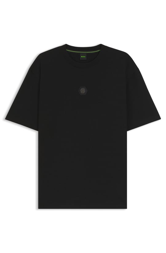 BOSS  BOSS Erkek Rahat Kalıp %100 Pamuk Yuvarlak Yaka Kısa Kollu Siyah T-Shirt 50544316-001