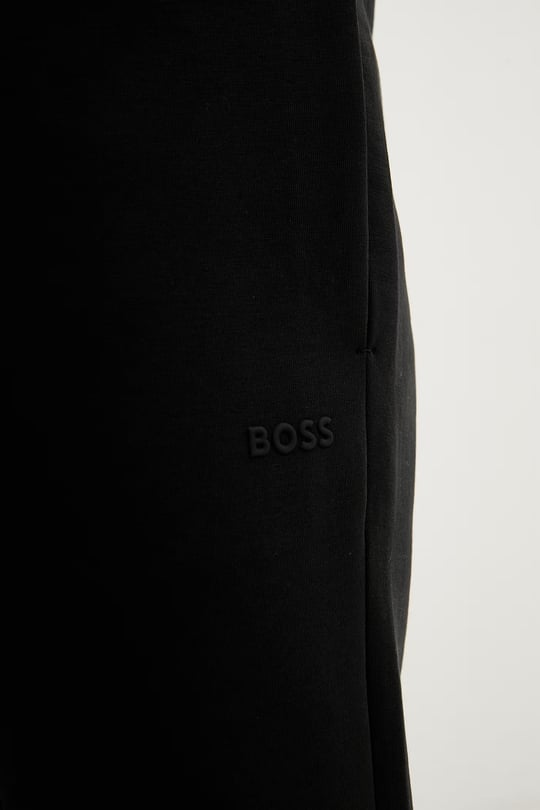 BOSS  BOSS Erkek Rahat Kalıp Pamuklu Beli ve Paçası Lastikli Siyah Eşofman Altı 50565748-001