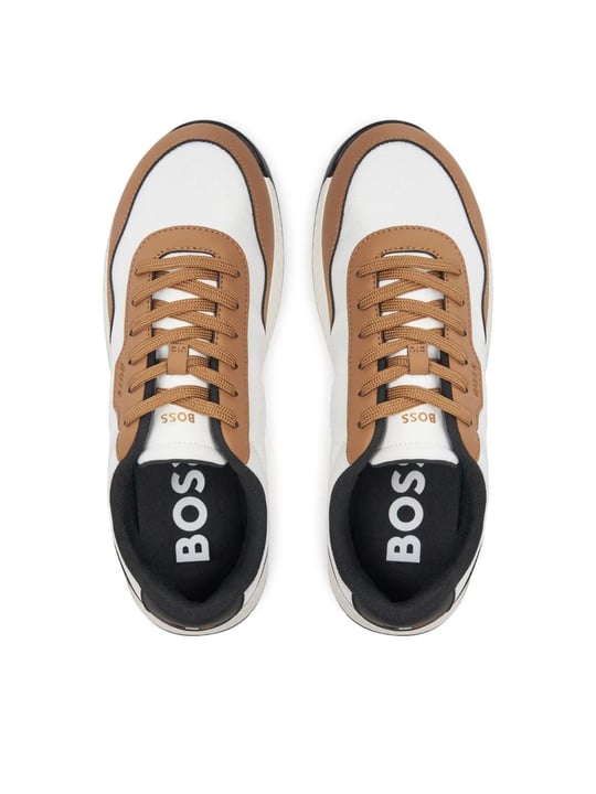BOSS BOSS Erkek Rahat Taban Nefes Alabilen Üst Yüzeyli Beyaz-Kahverengi Sneaker 50536481-124
