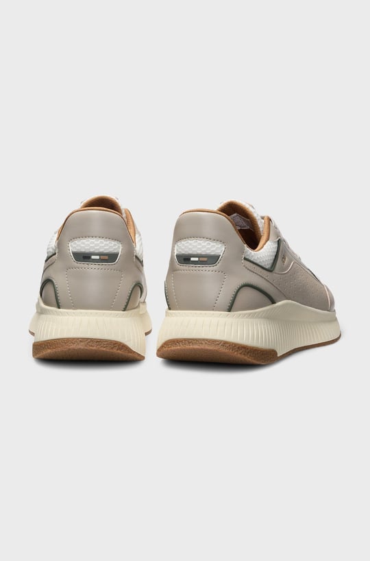 BOSS BOSS Erkek Rahat Yüksek Taban File ve Deri Karışımlı Bej Sneaker 50548717-263