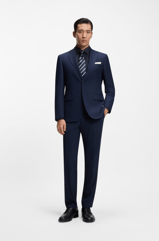 BOSS  BOSS Erkek Regular Fit %100 Pamuklu Uzun Kollu Lacivert Gömlek 50556498-404