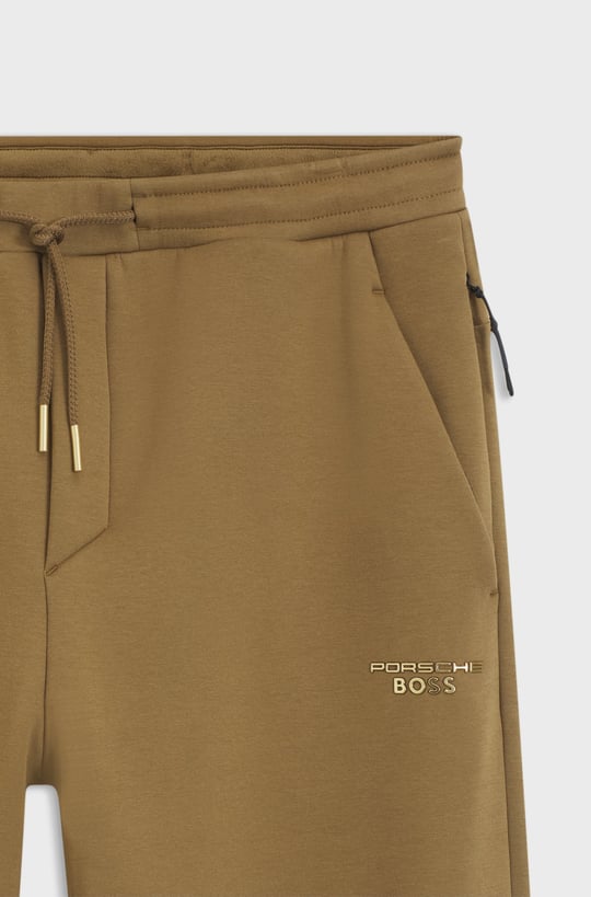 BOSS  BOSS Erkek Regular Fit Beli Bağcıklı Fermuarlı Cepli Lastikli Paçalı Kahverengi Eşofman Altı 50569936-219