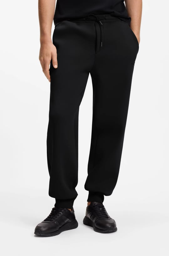 BOSS  BOSS Erkek Regular Fit Beli Bağcıklı Fermuarlı Cepli Lastikli Paçalı Siyah Eşofman Altı 50569936-001