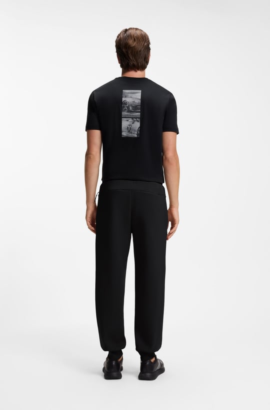 BOSS  BOSS Erkek Regular Fit Beli Bağcıklı Fermuarlı Cepli Lastikli Paçalı Siyah Eşofman Altı 50569936-001