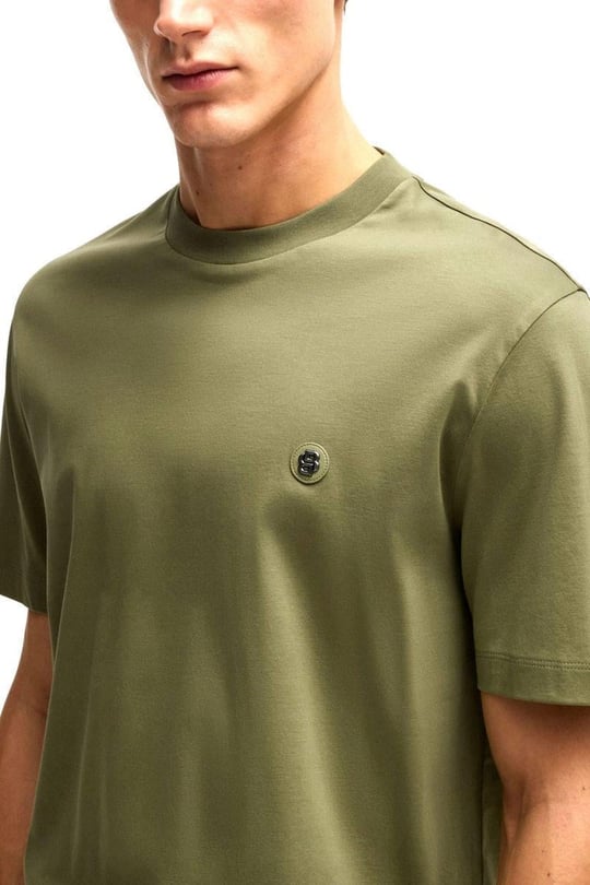 BOSS BOSS Erkek Regular Fit Bisiklet Yaka Marka Logolu Yeşil T-Shirt 50520298-311