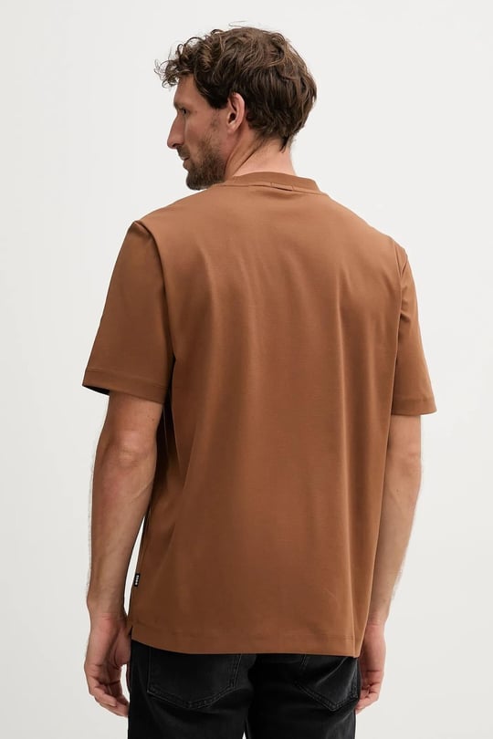 BOSS BOSS Erkek Regular Fit Bisiklet Yaka Marka Logolu Kahverengi T-Shirt 50520298-217