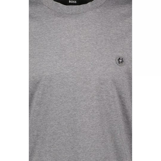 BOSS BOSS Erkek Regular Fit Bisiklet Yaka Marka Logolu Gri T-Shirt 50520298-030