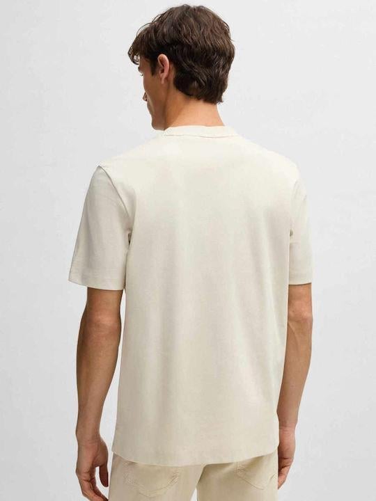 BOSS  BOSS Erkek Regular Fit Bisiklet Yaka Marka Logolu Bej T-Shirt 50520298-131