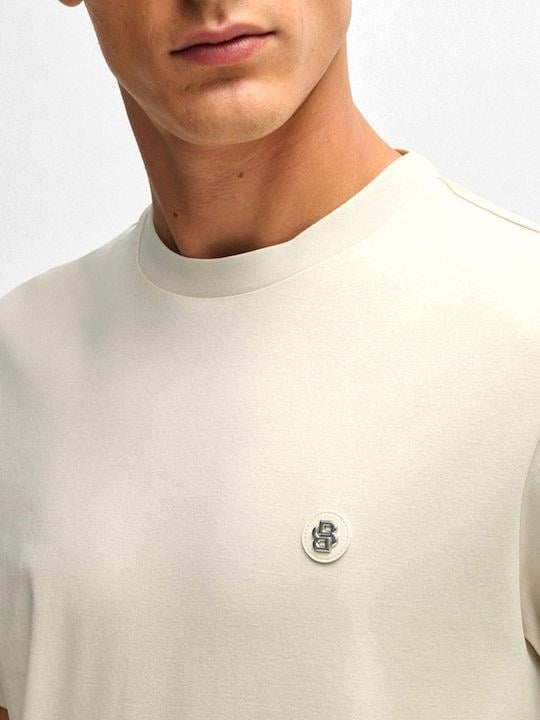 BOSS  BOSS Erkek Regular Fit Bisiklet Yaka Marka Logolu Bej T-Shirt 50520298-131