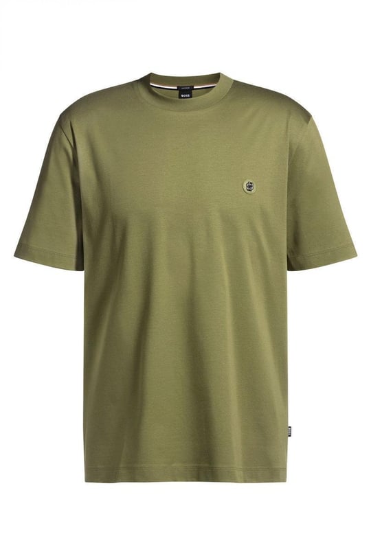 BOSS BOSS Erkek Regular Fit Bisiklet Yaka Marka Logolu Yeşil T-Shirt 50520298-311