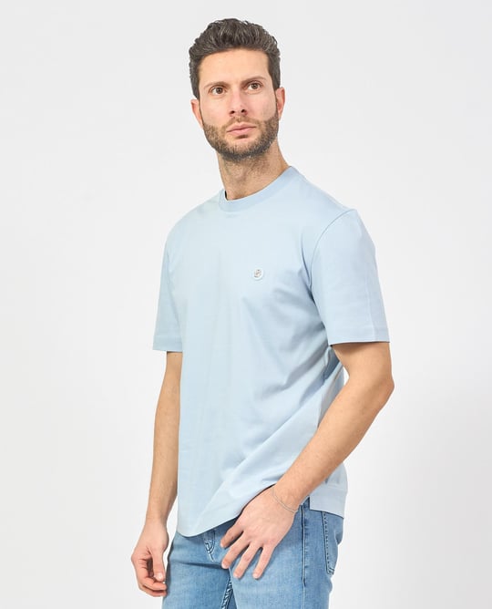 BOSS BOSS Erkek Regular Fit Bisiklet Yaka Marka Logolu Mavi T-Shirt 50520298-454