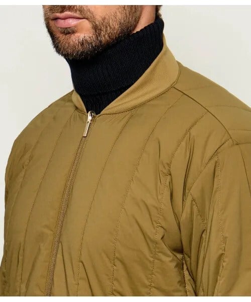 BOSS  BOSS Erkek Regular Fit Çıkarılabilir İç Bomber Ceket Detaylı Logo Etiketli Kahverengi Mont 50565203-219