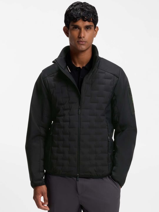 BOSS  BOSS Erkek Regular Fit Dik Yaka Çift Yönlü Fermuarlı Kaz Tüyü Siyah Mont 50561388-001