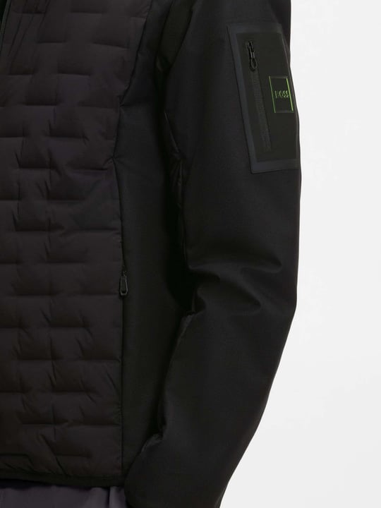BOSS  BOSS Erkek Regular Fit Dik Yaka Çift Yönlü Fermuarlı Kaz Tüyü Siyah Mont 50561388-001