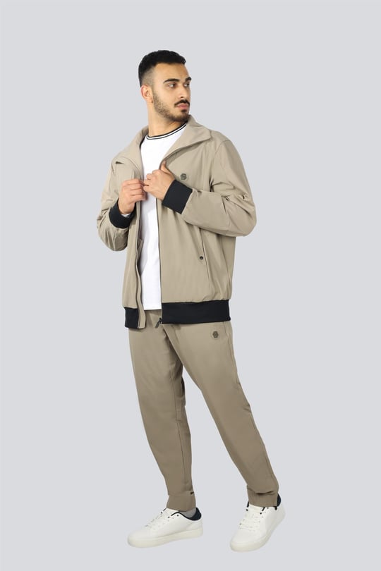 BOSS BOSS Erkek Regular Fit Fermuar Kapamalı Uzun Kollu Dik Yaka Gri Spor Eşofman Takımı 50531912-334