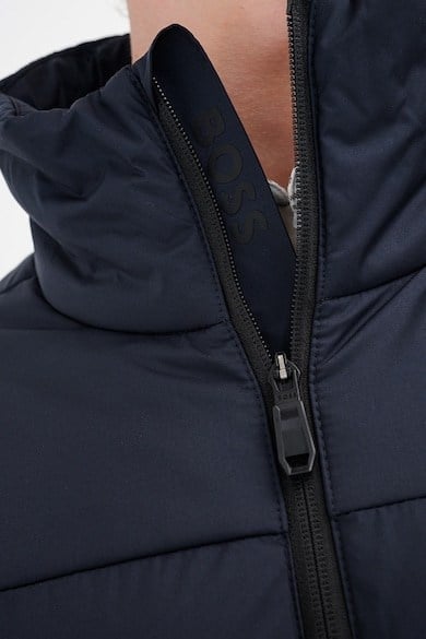 BOSS  BOSS Erkek Regular Fit Fermuarlı Cepli Kol Cebi Detaylı Su Geçirmez Şişme Lacivert Mont 50569136-402