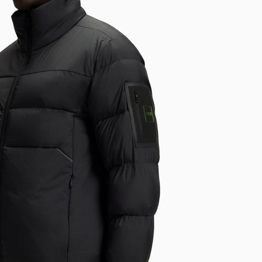 BOSS  BOSS Erkek Regular Fit Fermuarlı Cepli Kol Cebi Detaylı Su Geçirmez Şişme Siyah Mont 50569136-001