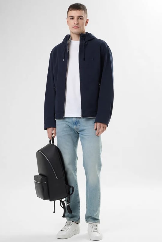 BOSS  BOSS Erkek Regular Fit Kapüşonlu Yaka Uzun Kollu Lacivert Mont 50564188-404