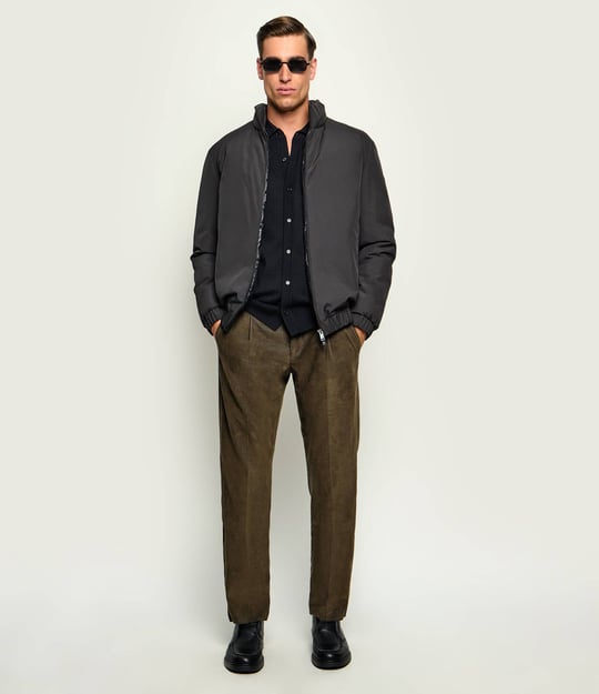BOSS  BOSS Erkek Regular Fit Kaz Tüyü Dolgulu Dik Yakalı Fermuarlı Siyah Mont 50569608-001