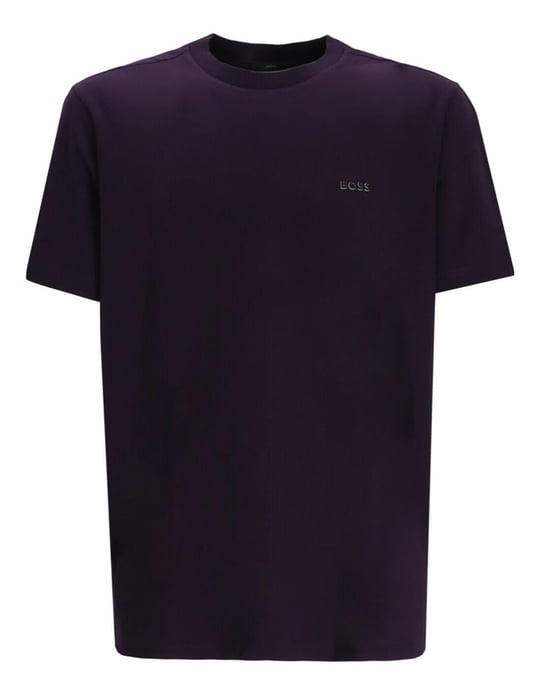 BOSS  BOSS Erkek regular fit Kısa Kollu Düz Bisiklet Yaka Mor T-Shirt 50506373-517