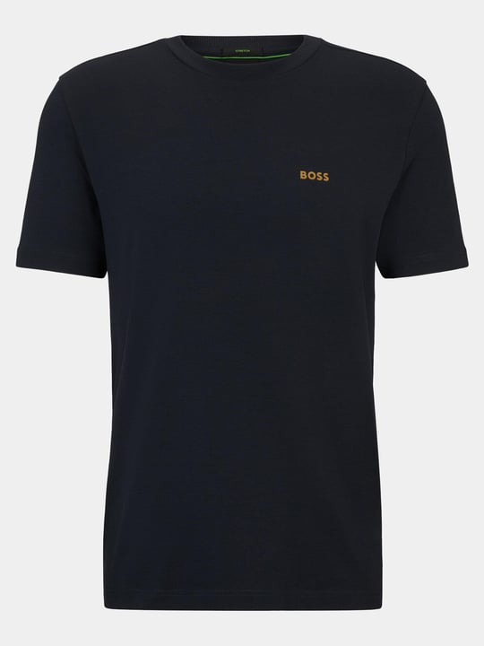 BOSS BOSS Erkek regular fit Kısa Kollu Düz Bisiklet Yaka Lacivert T-Shirt 50506373-401