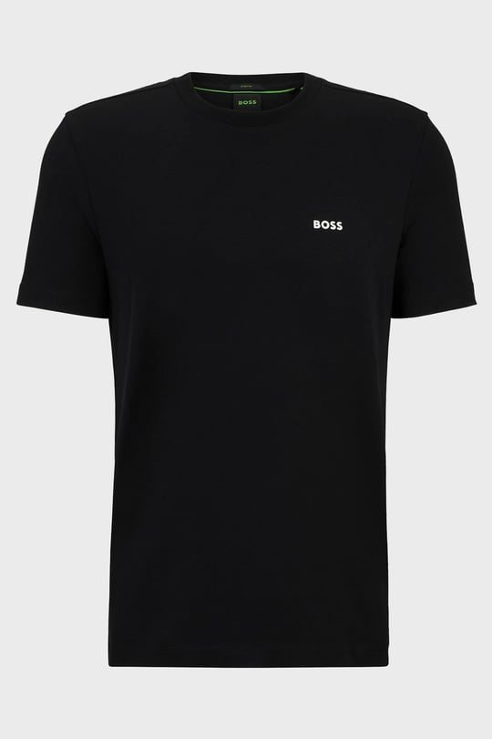 BOSS BOSS Erkek regular fit Kısa Kollu Düz Bisiklet Yaka Siyah T-Shirt 50506373-001