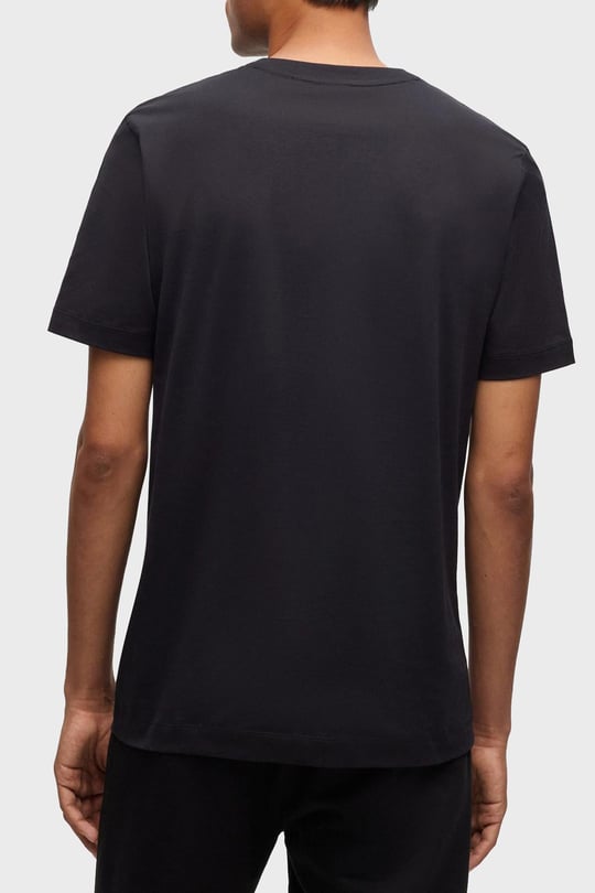 BOSS BOSS Erkek regular fit Kısa Kollu Düz Bisiklet Yaka Siyah T-Shirt 50468347-001