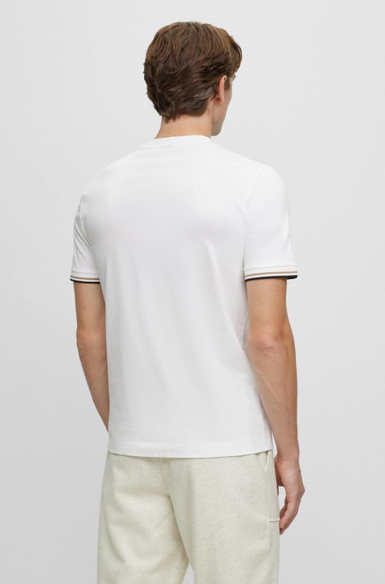 BOSS BOSS Erkek regular fit Kısa Kollu Düz Bisiklet Yaka Beyaz T-Shirt 50501097-100
