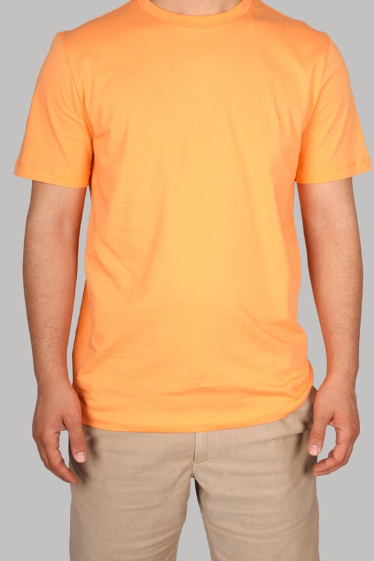 BOSS BOSS Erkek regular fit Kısa Kollu Düz Bisiklet Yaka Turuncu T-Shirt 50468347-813