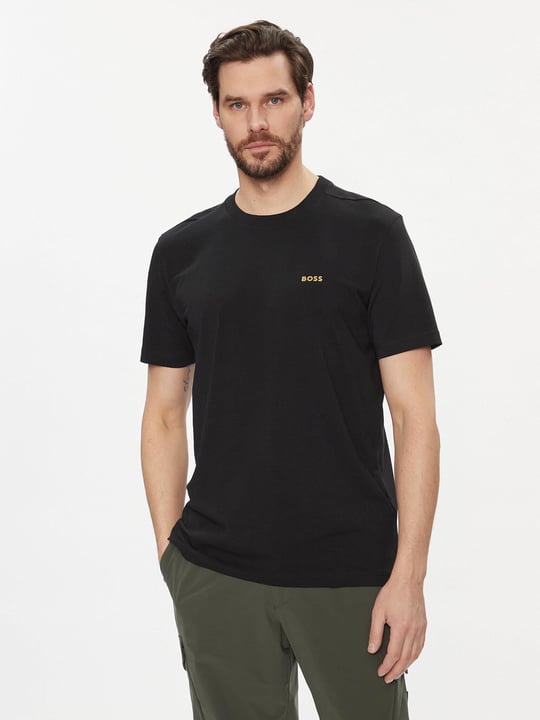 BOSS BOSS Erkek regular fit Kısa Kollu Düz Bisiklet Yaka Siyah T-Shirt 50506373-002