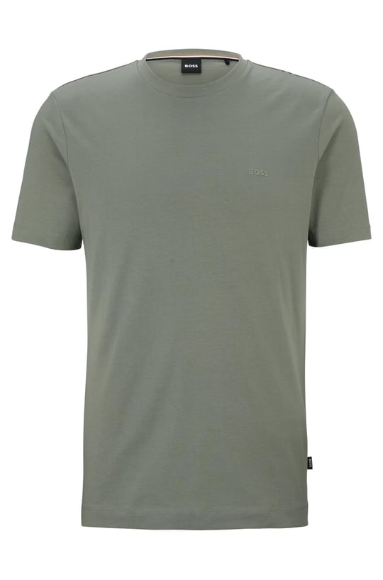 BOSS BOSS Erkek regular fit Kısa Kollu Düz Bisiklet Yaka Yeşil T-Shirt 50468347-343