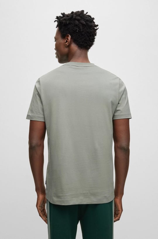 BOSS BOSS Erkek regular fit Kısa Kollu Düz Bisiklet Yaka Yeşil T-Shirt 50468347-343