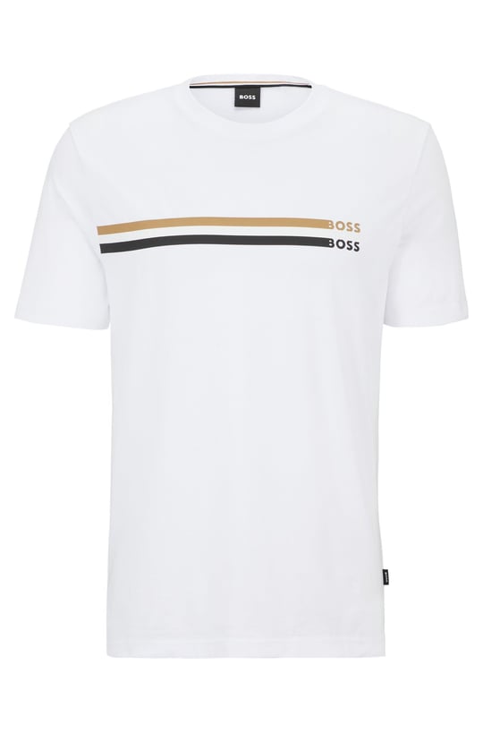 BOSS BOSS Erkek regular fit Kısa Kollu Düz Bisiklet Yaka Beyaz T-Shirt 50486211-100