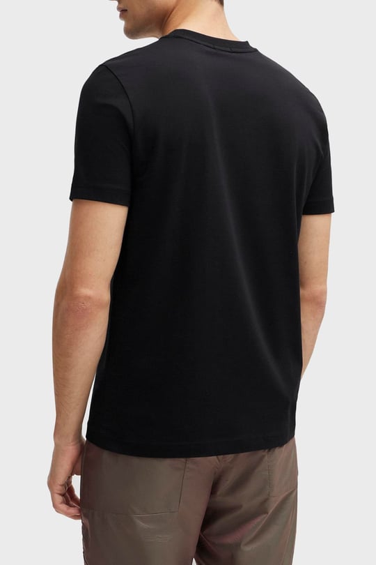 BOSS BOSS Erkek regular fit Kısa Kollu Düz Bisiklet Yaka Siyah T-Shirt 50506373-001