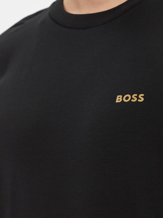 BOSS BOSS Erkek regular fit Kısa Kollu Düz Bisiklet Yaka Siyah T-Shirt 50506373-002