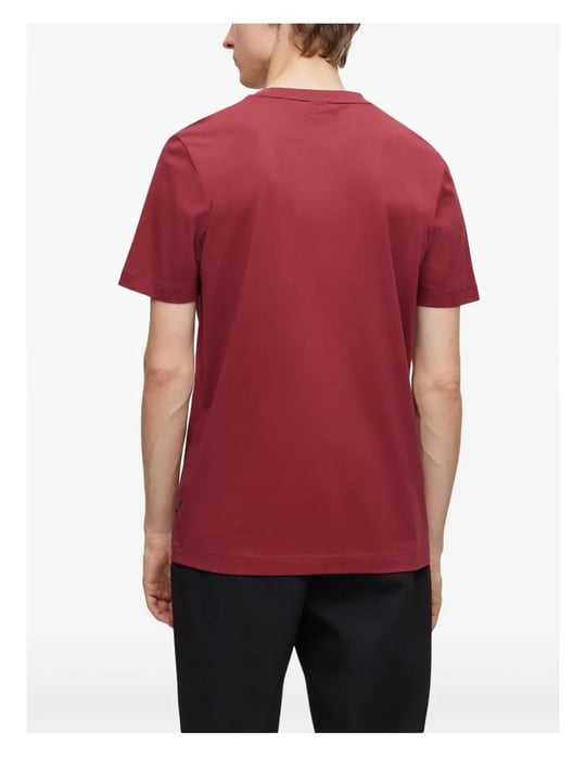 BOSS  BOSS Erkek regular fit Kısa Kollu Düz Bisiklet Yaka Kırmızı T-Shirt 50468347-602