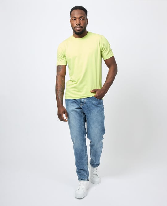 BOSS BOSS Erkek regular fit Kısa Kollu Düz Bisiklet Yaka Açık Yeşil T-Shirt 50468347-331