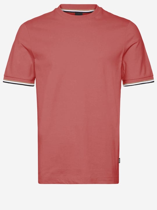 BOSS  BOSS Erkek regular fit Kısa Kollu Düz Bisiklet Yaka Pembe T-Shirt 50501097-615