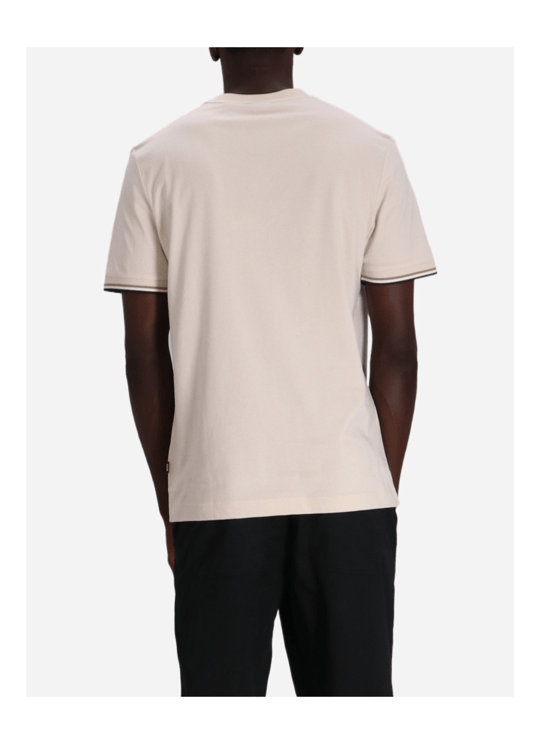 BOSS  BOSS Erkek regular fit Kısa Kollu Düz Bisiklet Yaka Bej T-Shirt 50501097-131