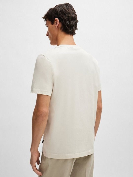 BOSS  BOSS Erkek regular fit Kısa Kollu Düz Bisiklet Yaka Beyaz T-Shirt 50468347-131