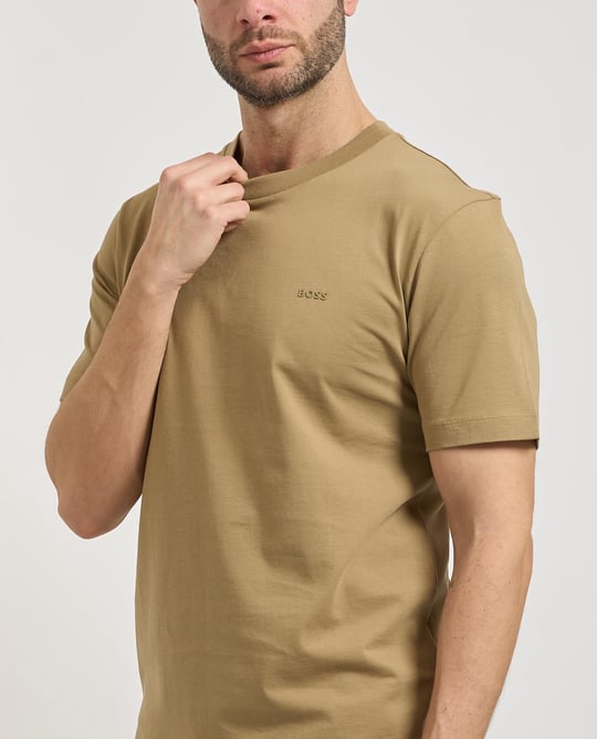 BOSS  BOSS Erkek regular fit Kısa Kollu Düz Bisiklet Yaka Açık Kahve T-Shirt 50468347-252