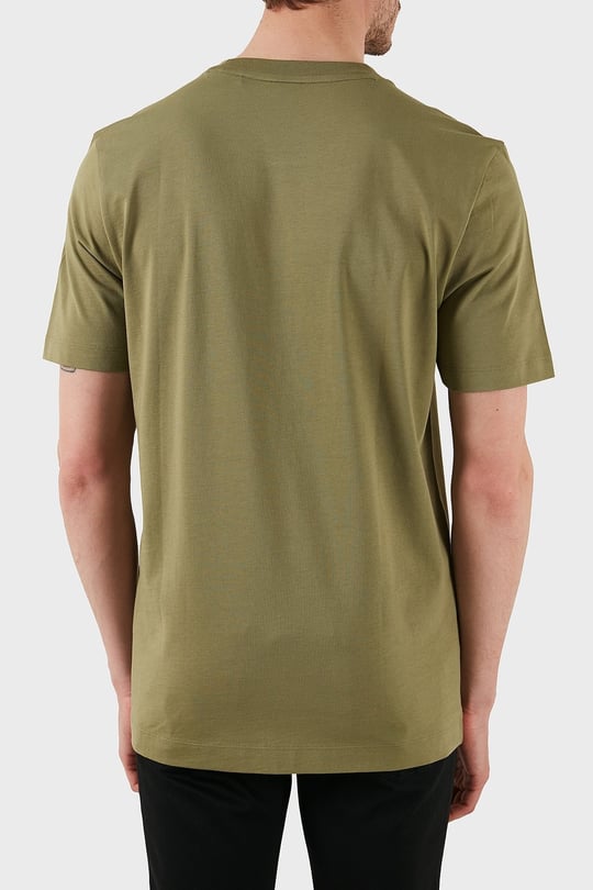 BOSS  BOSS Erkek regular fit Kısa Kollu Düz Bisiklet Yaka Haki T-Shirt 50468347-311