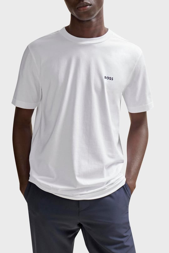 BOSS BOSS Erkek regular fit Kısa Kollu Düz Bisiklet Yaka Beyaz2 T-Shirt 50506373-100