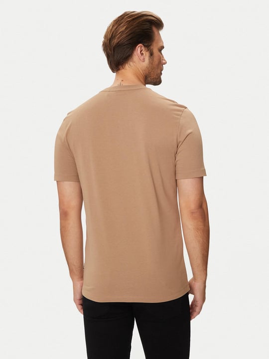 BOSS BOSS Erkek regular fit Kısa Kollu Düz Bisiklet Yaka Bej T-Shirt 50468347-282