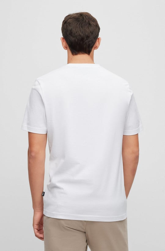 BOSS BOSS Erkek regular fit Kısa Kollu Düz Bisiklet Yaka Beyaz T-Shirt 50486211-100