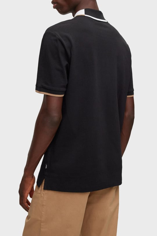 BOSS BOSS Erkek regular fit Kısa Kollu logolu polo Yaka Siyah Polo Yaka T-Shirt 50488275-001