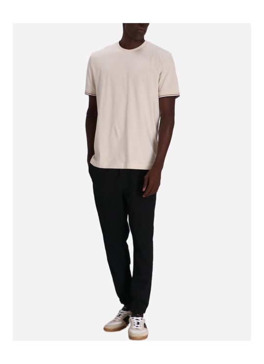 BOSS  BOSS Erkek regular fit Kısa Kollu Düz Bisiklet Yaka Bej T-Shirt 50501097-131